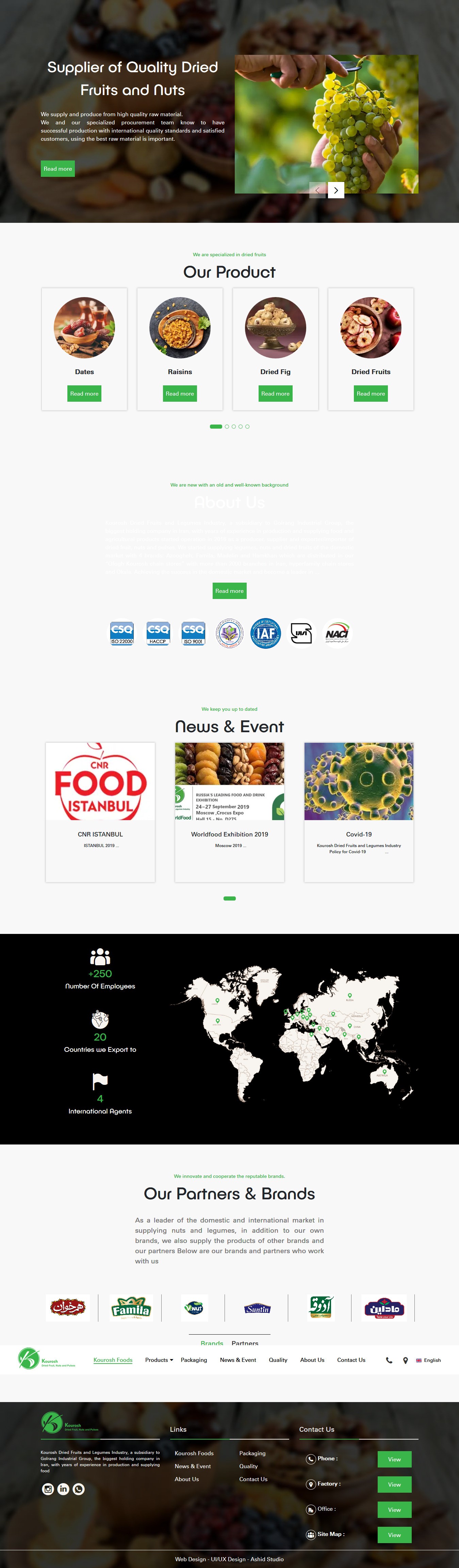 kourosh foods website Design